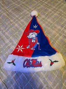 OLE MISS REBELS Olemiss MISSISSIPPI Holiday Santa Hat Christmas Colonel Reb - Picture 1 of 15