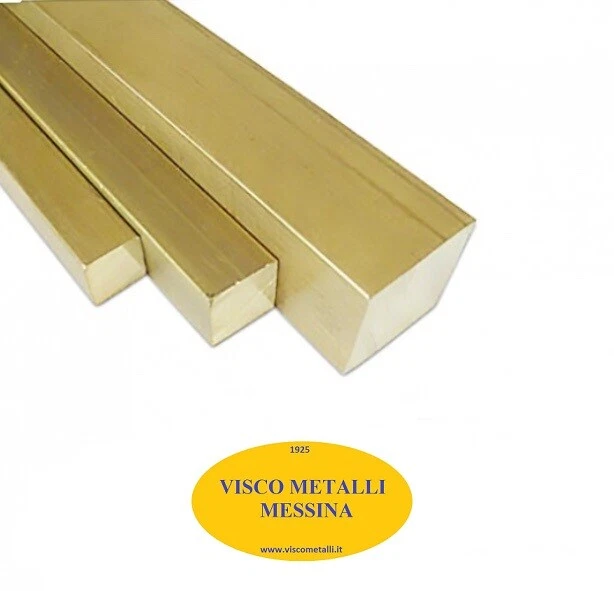 Barra Quadra Ottone mm 10 trafilato lung. 1 mt fresa tornio cnc modellismo hobby - Immagine 1 di 1