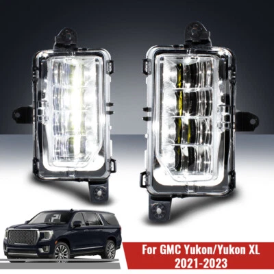 Pair Left&Right LED Fog Light Lamp For GMC Yukon/Yukon XL 2021-2023 Cold White - Image 1 of 4