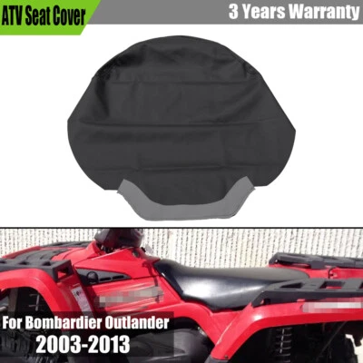 ATV Seat Cover Black for Bombardier Outlander 330 400 2003-2013 PU Leather - Изображение 1 из 4
