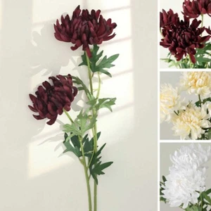 Crisantemo artificial de 27" de largo flores de seda flores de fiesta eventos decoraciones - Imagen 1 de 26