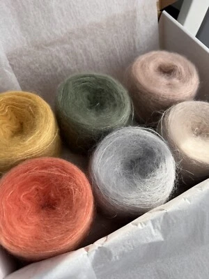 Lote de 6 pasteles de hilo de seda mohair para niños 300 g Foto 1 de 4