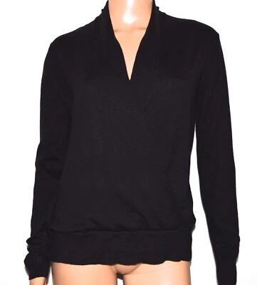 J.Jill Black Silk Wool Blend Faux Wrap Sweater Size S - Image 1 of 4