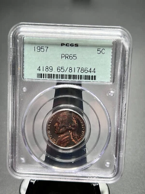 1957 USA 5 cent Graded PCCS PR65 - Image 1 of 2
