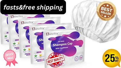 5pk Premium Rinse Free Shampoo Cap - Microwaveable with Conditioner & Vitamins