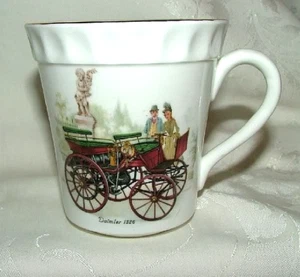 Vintage Crown Staffordshire Bone China MUG 1886 Daimler Automobile Car Snack Cup - Picture 1 of 4