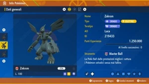 Zekrom Shiny 6IV BR + Masterball Pokemon Scarlatto, Violetto - Scarlet, Violet - Picture 1 of 2