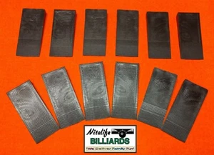 POOL TABLE ~ SLATE LEVELING Shims ~ Wedges (12) Ribbed Grippers ~ Black Plastic