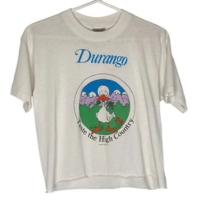 T-shirt vintage Durango Colorado Taste The High Country Duck ritagliata grande punto singolo - Foto 1 di 6