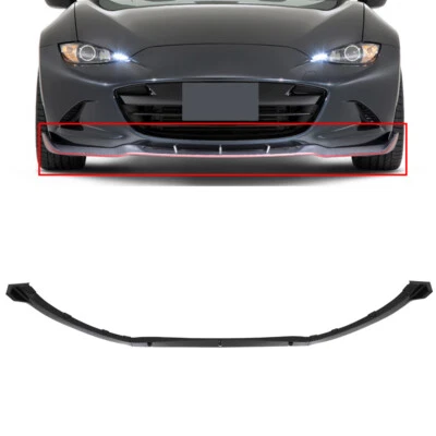 For 2016-2021 Mazda MX-5 Painted Black Front Bumper Lip Cover Trim New - Image 1 of 4