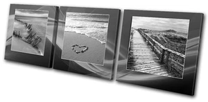 Landschaften Strand Vintage Collage VOLL LEINWAND WANDBILD Bild Druck VA - Bild 1 von 1
