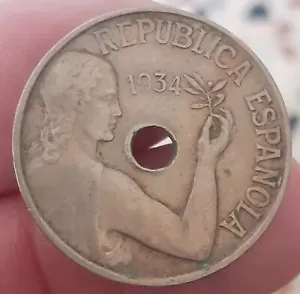 MONEDA ESPAÑA 25 CENTIMOS II REPUBLICA ESPAÑOLA 1934 - Imagen 1 de 2