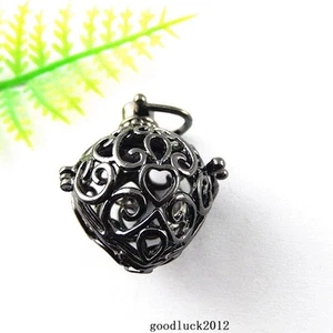 51419 Gun Black Copper Mexican Bola Bell Harmony Ball Charms Craft Findings 4pcs - Picture 1 of 4