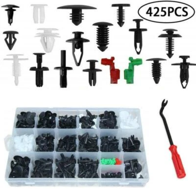 Remaches de empuje de clip de sujeción automática 425 piezas + herramienta para guardabarros de coche parachoques superficie de puerta Foto 1 de 4