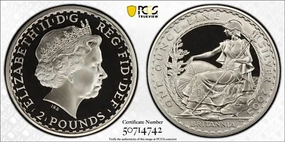 Great Britain 2005 1 Oz Proof Silver Britannia Pcgs Pf69 Dcam - Image 1 of 3