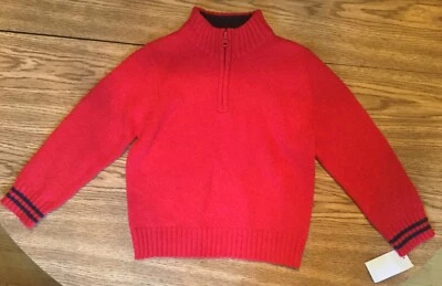 Nuevo con etiquetas Nuevo OSH KOSH B’GOSH Talla 4 Rojo Suéter Cremallera Niño Lana Algodón $38 Foto 1 de 2