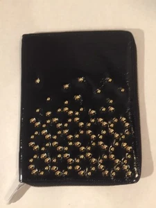 Be&D Women's Ipad Case Black W/ Gold Studs 8"X10" New - Picture 1 of 6