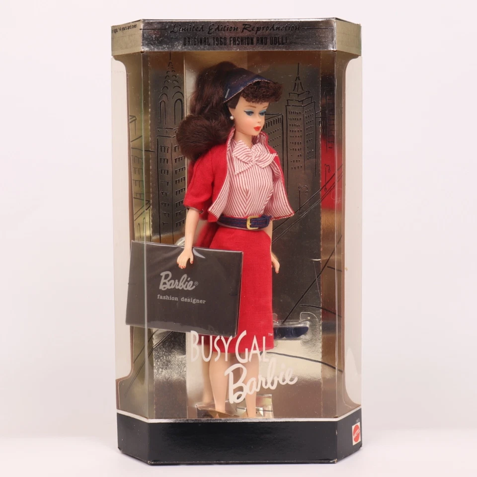 VTG 1995 Mattel 1960 Limited Edition Reproduction Busy Gal Barbie Doll 13675