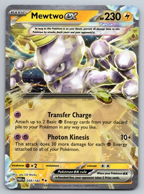 Mewtwo ex 058/182 Sv04: Paradox Rift Holo - Image 1 of 2