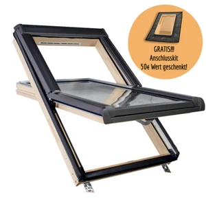 ROTO Designo Dachfenster aus Holz mit Eindeckrahmen - Komplettpaket - Bild 1 von 6