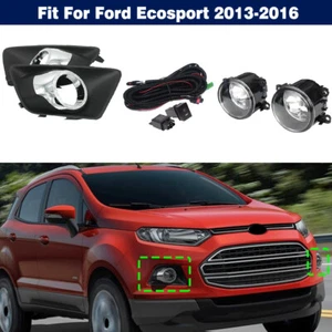 Bumer Fog Lights Lamp w/ Bezels Harness Switch Set For Ford Ecosport 2013-2016 - Picture 1 of 9