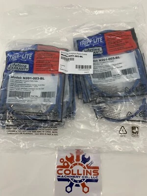 10-Tripp-Lite N201-003-BL Blue 3' Cat6 Gigabit Snagless Network Patch Cable RJ45 - Image 1 of 3
