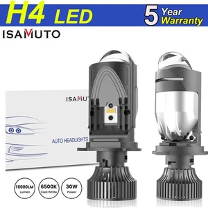 ISAMUTO H4 LED Projector LENS Bulb Kit High Low Beam 10000LM Headlight Retrofit - Picture 1 of 9