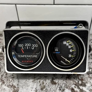 Vtg NIEHOFF 2"GAUGES Temperature Oil Pressure HOT RAT ROD Car - Picture 1 of 10