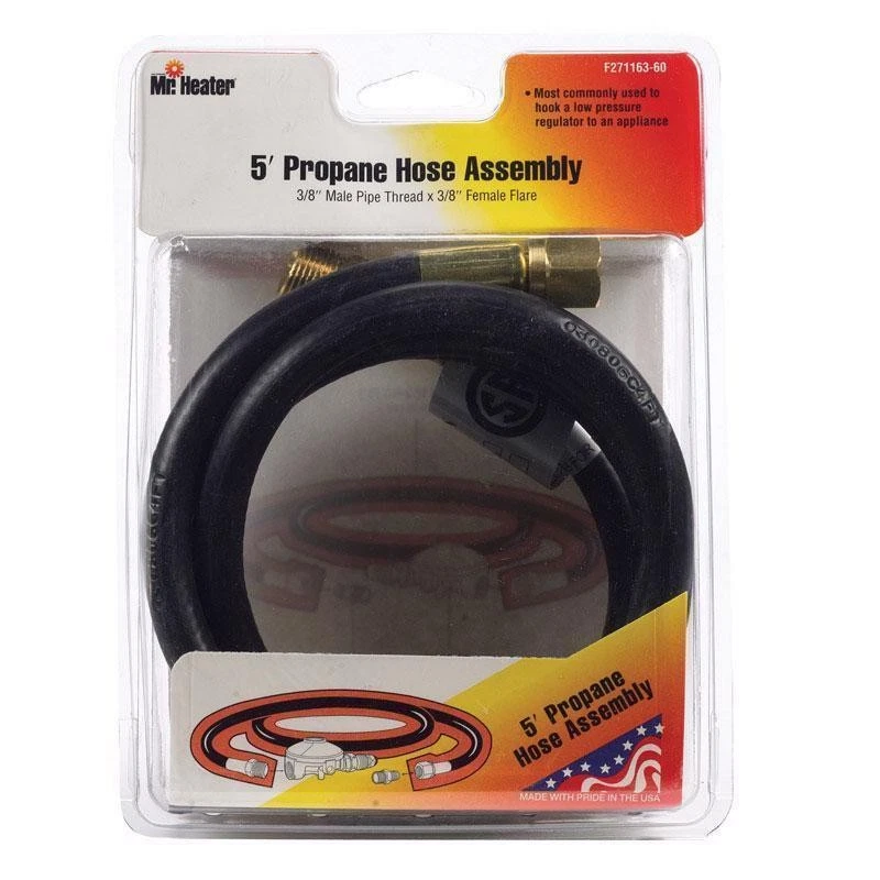 Mr. Heater 3/8 MPT in. D X 3/8 FF in. D X 5 ft. L Brass/Plastic LP Hose Assembly - Image 1 of 1