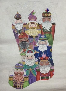 Handgemalte Nadelspitze Leinwand Dede Weihnachtsstrumpf lustiger Nussknacker / 18 Mesh - Bild 1 von 5