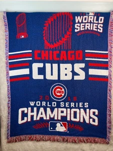 2016 Chicago Cubs World Series Champions 52"X40" Throw Blanket - Pre-owned - Picture 1 of 9