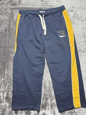 Vintage Y2K Old Navy Basic Issue Baggy Sweatpants Size XL Blue Yellow - Image 1 of 4