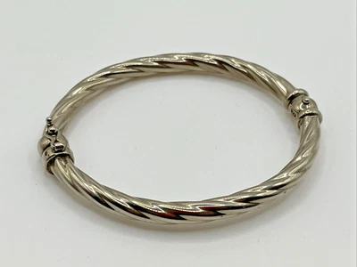 PULSERA BRAZALETE CUERDA TRENZADA CON BISAGRAS 925 PLATA ESTERLINA EURS VINTAGE Foto 1 de 4