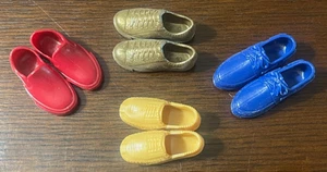 Barbie Shoes for KEN DOLL Sneakers Dress Casual 4 Pair Blue Gold Yellow Red - Picture 1 of 2