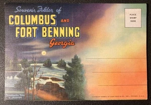 Old VTG Postcard Souvenir Folder Columbus and Fort Benning Georgia VG Unposted - Picture 1 of 2