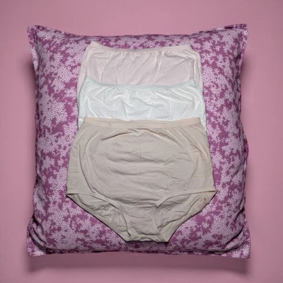VANITY FAIR Conjunto De 3 Panty Ropa Interior Calzoncillos ALGODÓN Rosa Blanco Beige Para Mujer XL Foto 1 de 4