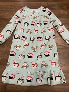 Carters Girls Size 4-5a Holiday Fleece Nightgown - Picture 1 of 3