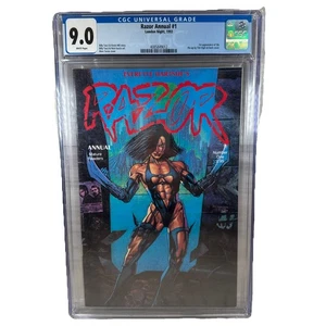 Razor Annual #1 CGC 9.0 1ª Aparición de Shi RARA Noche de Londres 1993 Madura Leer - Imagen 1 de 19