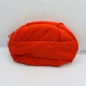 Offline by aerie Red Puffer Pouch Cosmetics Bag Small Nylon Lined Pockets - Picture 1 of 3