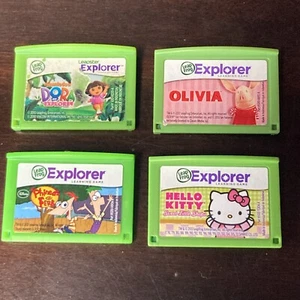 Leapfrog Leapster Explorer Game Cartridges Hello Kitty Dora Olivia Phineas Ferb - Picture 1 of 16