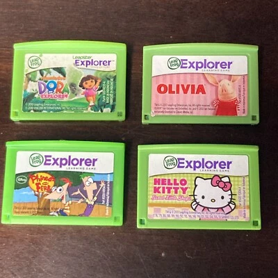 Leapfrog Leapster Explorer Game Cartridges Hello Kitty Dora Olivia Phineas Ferb - Image 1 of 4