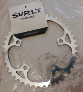 Surly 110mm BCD 5 Arm Stainless Steel Chainring - Silver - 44T - Picture 1 of 5