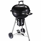 Round Barrel Charcoal BBQ Smoker 42cm Barbecue Lid Thermometer Outdoor Cooking 