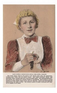 CANADA CPR CANADIAN PACIFIC RWY PC MARY DUBRAY PARLOR MAID CIRCA 1940 - Picture 1 of 2