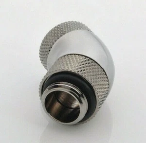 Bitspower G 1/4" Black Sparkle Rotary 45 Degree IG 1/4" Adapter 2 PACK Lot - Afbeelding 1 van 4