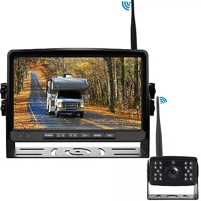 9''Digital Wireless Quad AHD Monitor DVR Backup Reverse Rear View 1080P Camera - Image 1 of 4
