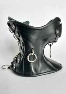 Steampunk Real Leather Posture Collar Neck Corset | Premium Bondage Mask Model - Picture 1 of 9