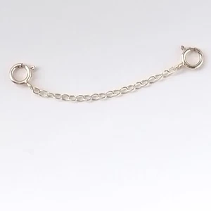 9ct Gold Extender Safety Chain 2 x Bolt Ring Clasps - Lengths 1" to 5" - Picture 1 of 5