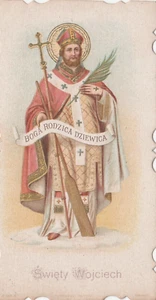 Early Religion Holy card Italian New York Swiety Wojciech Die Cut AB1 - Picture 1 of 2