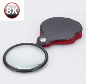 8x Folding Magnifying Glass Pocket Small Size Optical Magnifier Lens Eye Loupe - Picture 1 of 3